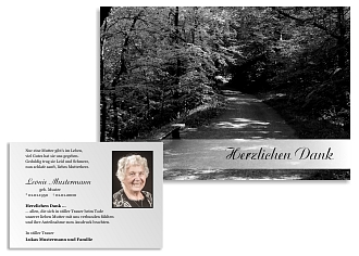 Danksagungskarten Trauer Wald