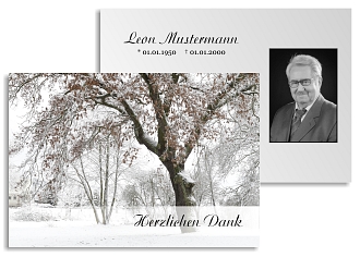 Danksagungskarten Trauer Winter