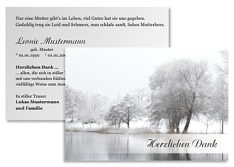 Danksagungskarten Trauer Winter