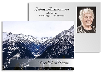 Danksagungskarten Trauer Winter