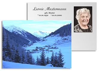 Danksagungskarten Trauer Winter