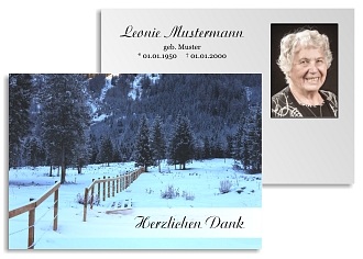 Danksagungskarten Trauer Winter