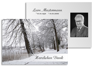 Danksagungskarten Trauer Winter