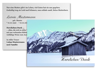 Danksagungskarten Trauer Winter