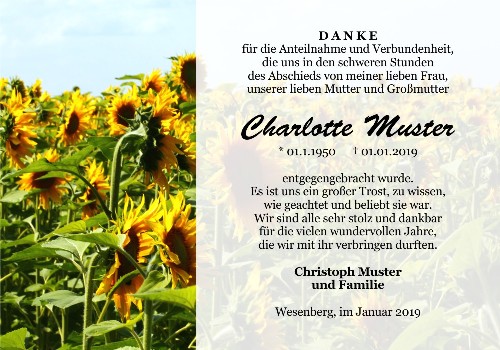 Danksagungskarten Trauer Lilie