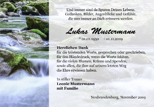 Danksagungskarten Trauer Sommer