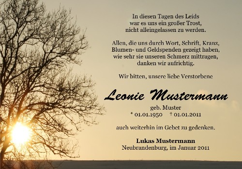 Danksagungskarten Trauer Sommer