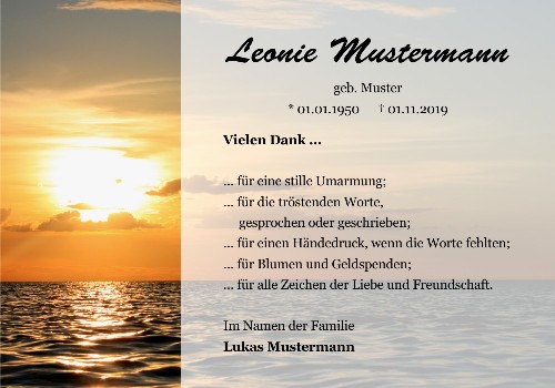 Danksagungskarten Trauer Sommer