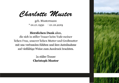 Danksagungskarten Trauer Sommer