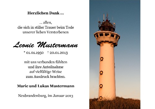 Danksagungskarten Trauer Sommer