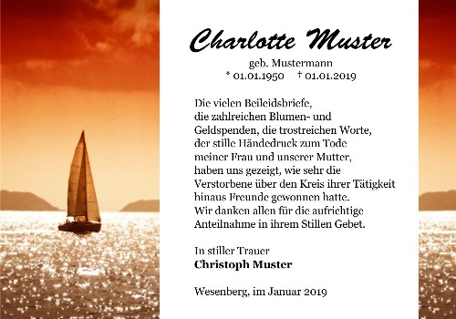 Danksagungskarten Trauer Sommer