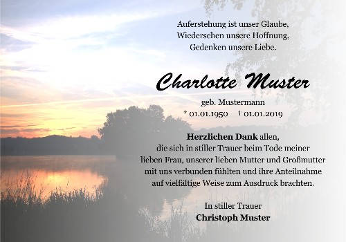 Danksagungskarten Trauer Sommer