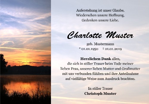 Danksagungskarten Trauer Sommer