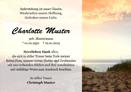 Danksagungskarten Trauer Sommer