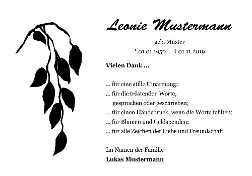 Danksagungskarten Trauer Wald