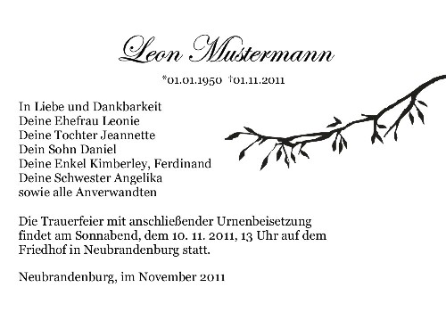 Danksagungskarten Trauer Wald