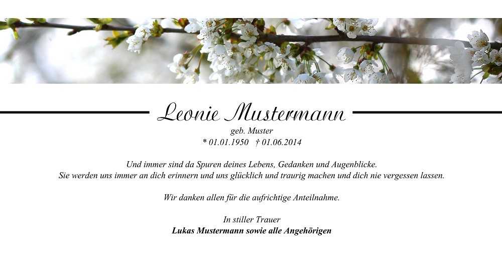 Danksagungskarten Trauer Blume