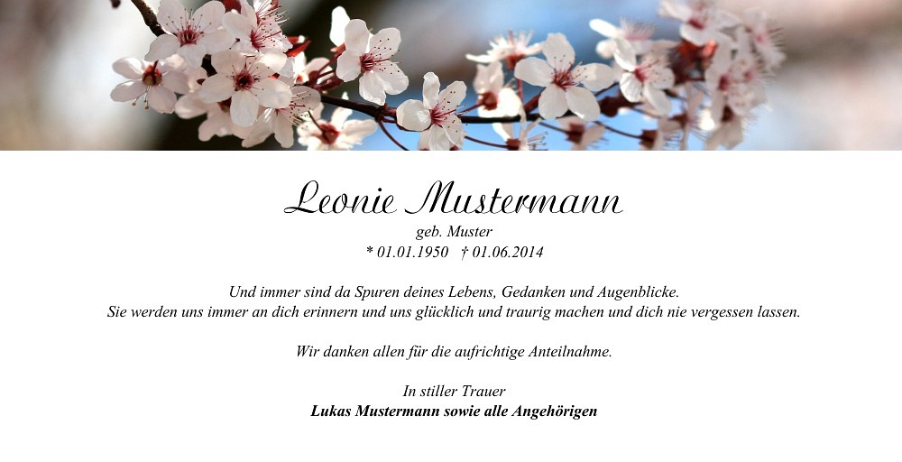 Danksagungskarten Trauer Blume