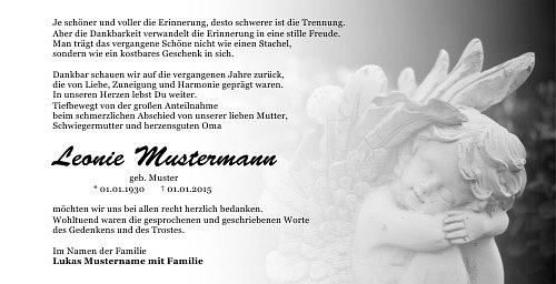 Danksagungskarten Trauer Engel