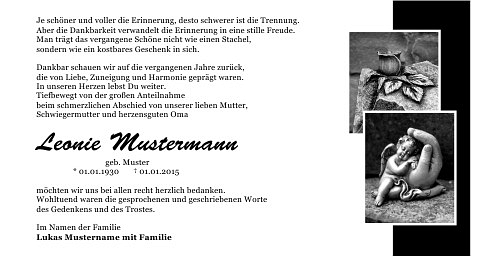 Danksagungskarten Trauer Engel