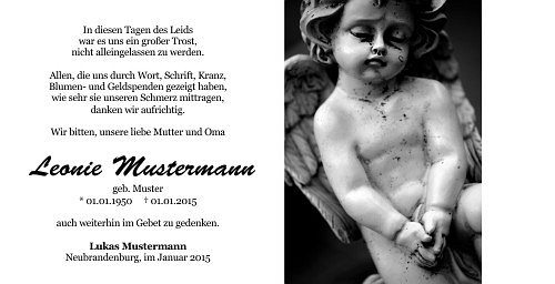 Danksagungskarten Trauer Engel