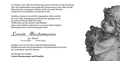 Danksagungskarten Trauer Engel