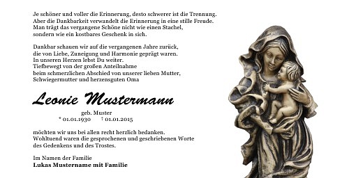 Danksagungskarten Trauer Engel