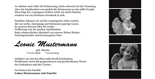 Danksagungskarten Trauer Engel