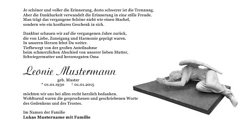 Danksagungskarten Trauer Engel