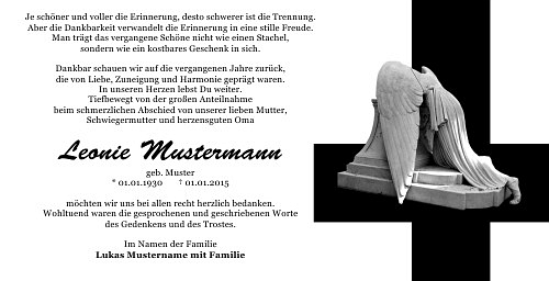 Danksagungskarten Trauer Engel