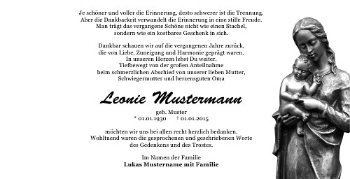 Danksagungskarten Trauer Engel