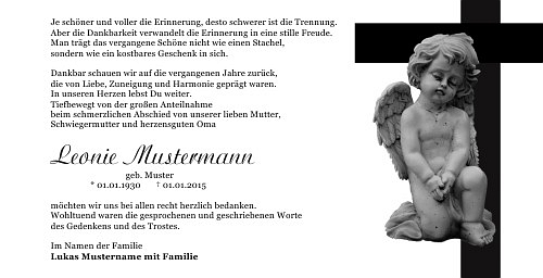 Danksagungskarten Trauer Engel