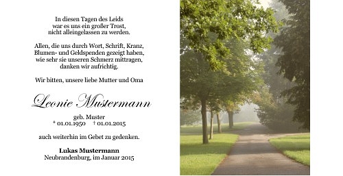 Danksagungskarten Trauer Favoriten