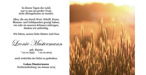 Danksagungskarten Trauer Favoriten