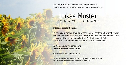 Danksagungskarten Trauer Favoriten