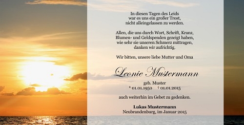 Danksagungskarten Trauer Favoriten