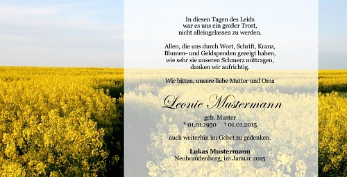 Danksagungskarten Trauer Favoriten