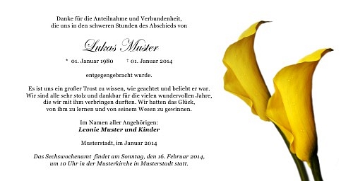 Danksagungskarten Trauer Lilie