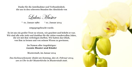 Danksagungskarten Trauer Orchidee