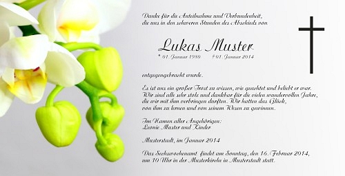 Danksagungskarten Trauer Orchidee