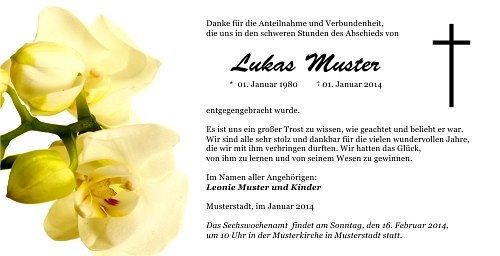 Danksagungskarten Trauer Orchidee