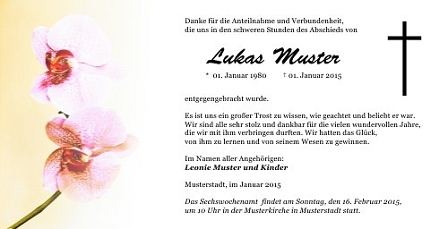 Danksagungskarten Trauer Orchidee