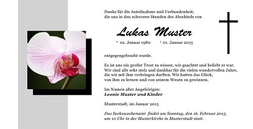 Danksagungskarten Trauer Orchidee