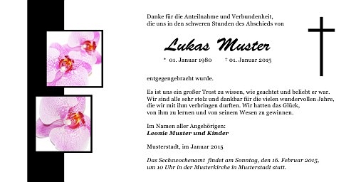 Danksagungskarten Trauer Orchidee