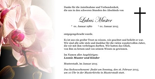 Danksagungskarten Trauer Orchidee