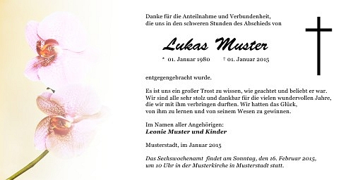 Danksagungskarten Trauer Orchidee