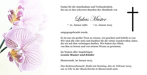 Danksagungskarten Trauer Orchidee