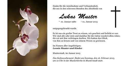 Danksagungskarten Trauer Orchidee