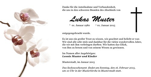 Danksagungskarten Trauer Orchidee