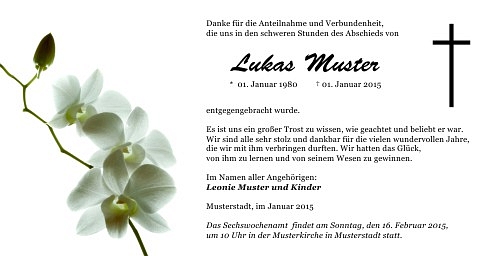 Danksagungskarten Trauer Orchidee